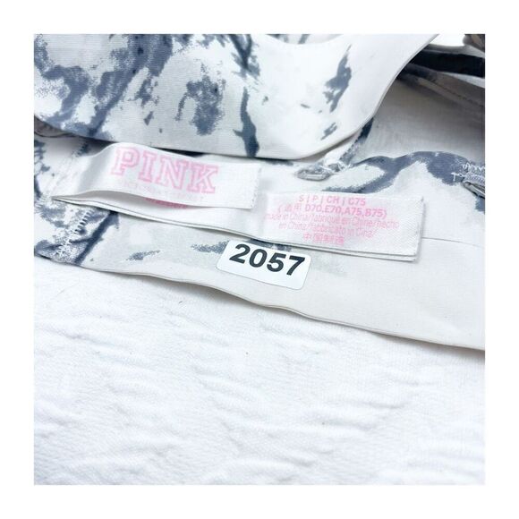 BUY 1 GET 1 FREE Victorias Secret snap bralette clouds tie dye white black trian - Picture 4 of 6